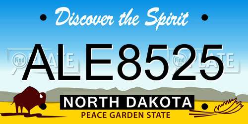 ALE8525 North Dakota License Plate