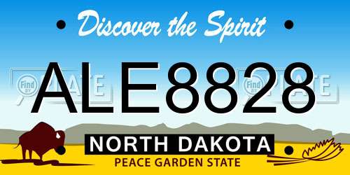 ALE8828 North Dakota License Plate