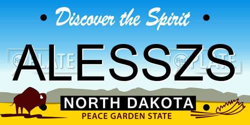ALESSZS North Dakota License Plate
