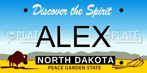 ALEX North Dakota License Plate