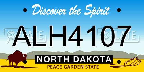 ALH4107 North Dakota License Plate