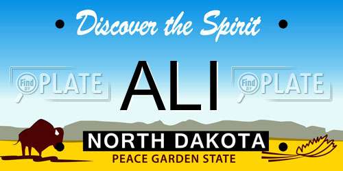 ALI North Dakota License Plate