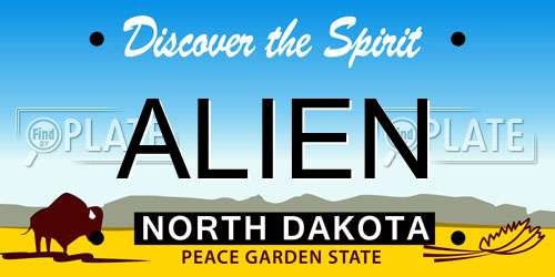 ALIEN North Dakota License Plate