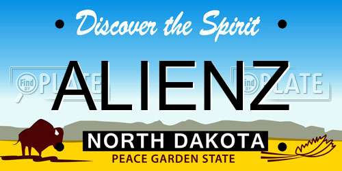 ALIENZ North Dakota License Plate