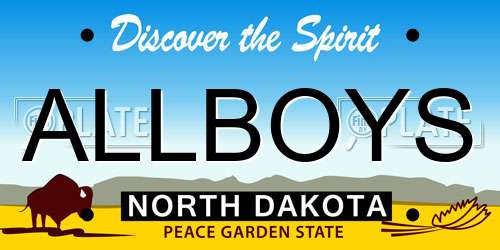 ALLBOYS North Dakota License Plate