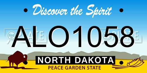 ALO1058 North Dakota License Plate