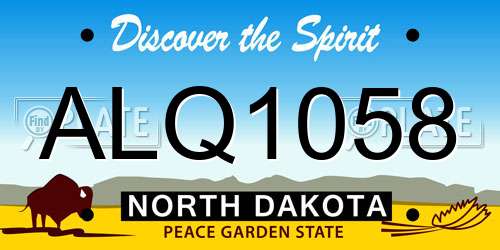 ALQ1058 North Dakota License Plate