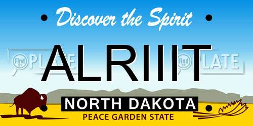 ALRIIIT North Dakota License Plate