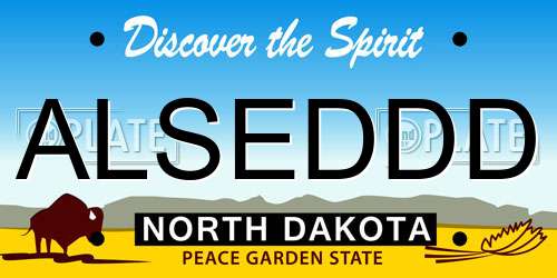 ALSEDDD North Dakota License Plate
