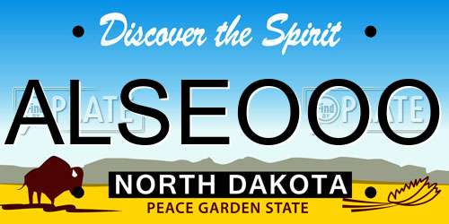 ALSEOOO North Dakota License Plate