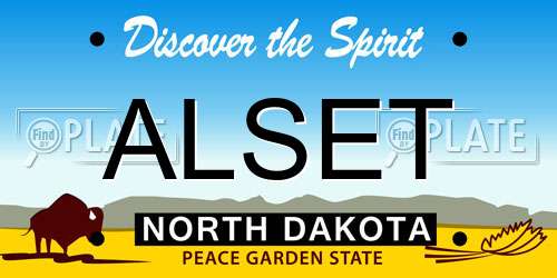 ALSET North Dakota License Plate