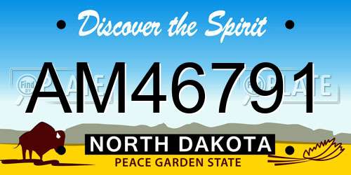 AM46791 North Dakota License Plate