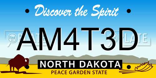 AM4T3D North Dakota License Plate