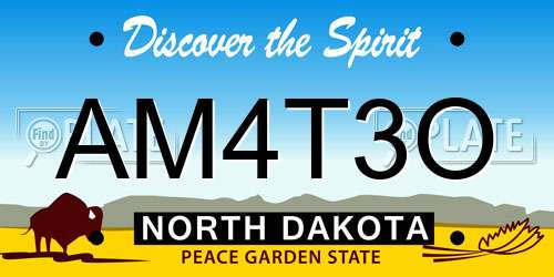 AM4T3O North Dakota License Plate