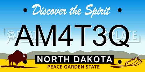 AM4T3Q North Dakota License Plate