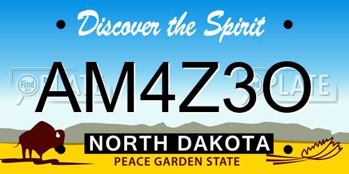 AM4Z3O North Dakota License Plate