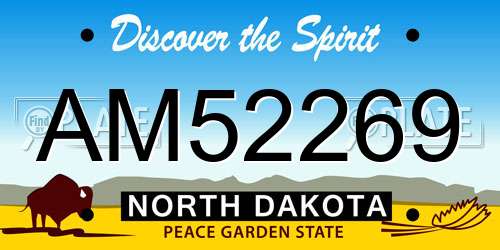 AM52269 North Dakota License Plate