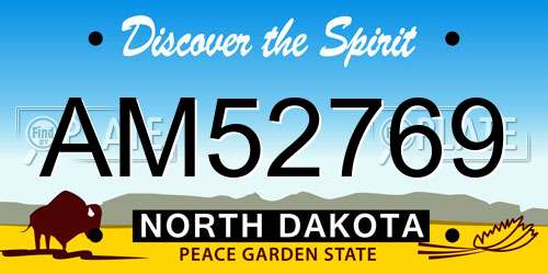 AM52769 North Dakota License Plate