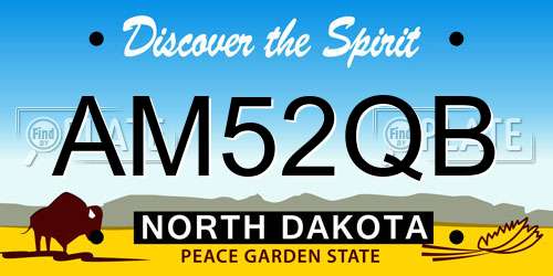 AM52QB North Dakota License Plate