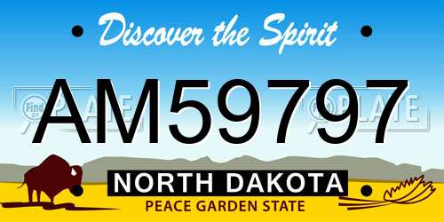 AM59797 North Dakota License Plate