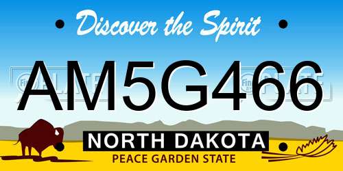 AM5G466 North Dakota License Plate