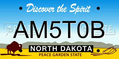 AM5T0B North Dakota License Plate