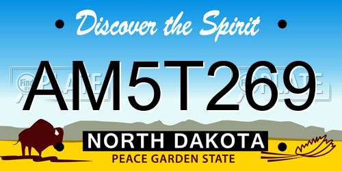 AM5T269 North Dakota License Plate