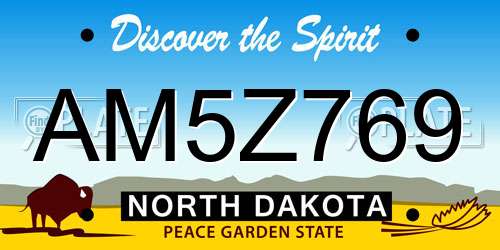 AM5Z769 North Dakota License Plate