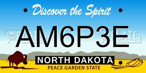 AM6P3E North Dakota License Plate
