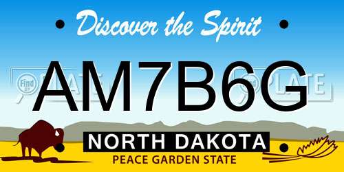AM7B6G North Dakota License Plate