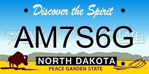 AM7S6G North Dakota License Plate