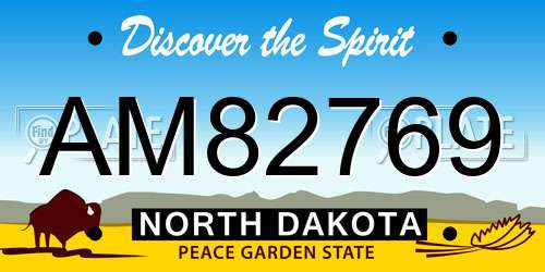AM82769 North Dakota License Plate