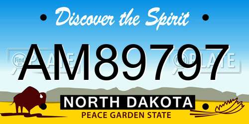 AM89797 North Dakota License Plate
