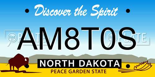 AM8T0S North Dakota License Plate
