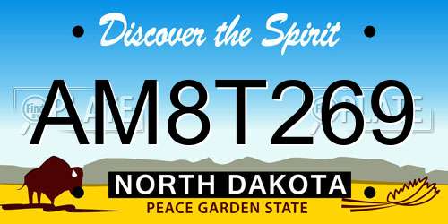 AM8T269 North Dakota License Plate