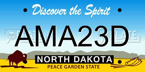 AMA23D North Dakota License Plate
