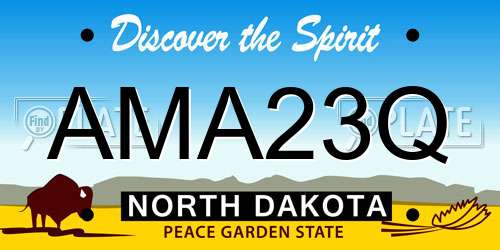 AMA23Q North Dakota License Plate