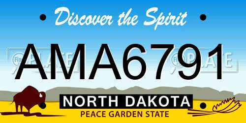AMA6791 North Dakota License Plate