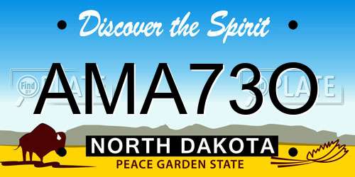 AMA73O North Dakota License Plate