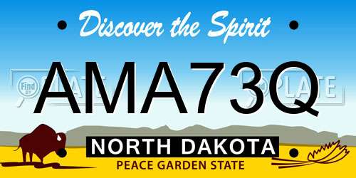 AMA73Q North Dakota License Plate