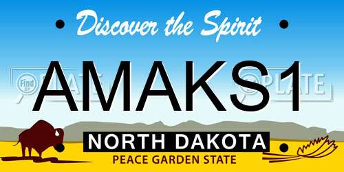AMAKS1 North Dakota License Plate