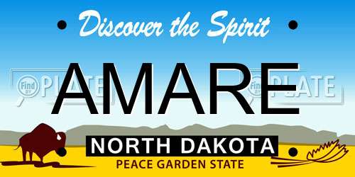 AMARE North Dakota License Plate