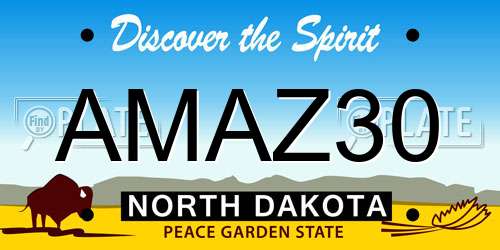 AMAZ30 North Dakota License Plate
