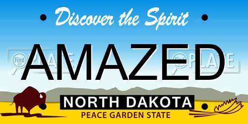 AMAZED North Dakota License Plate