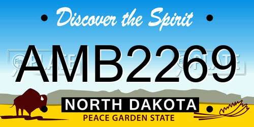 AMB2269 North Dakota License Plate