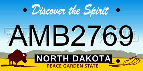 AMB2769 North Dakota License Plate