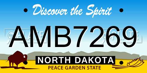 AMB7269 North Dakota License Plate