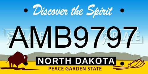 AMB9797 North Dakota License Plate