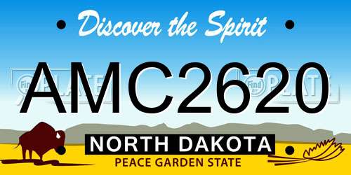 AMC2620 North Dakota License Plate