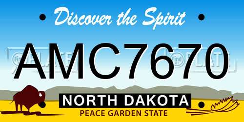 AMC7670 North Dakota License Plate
